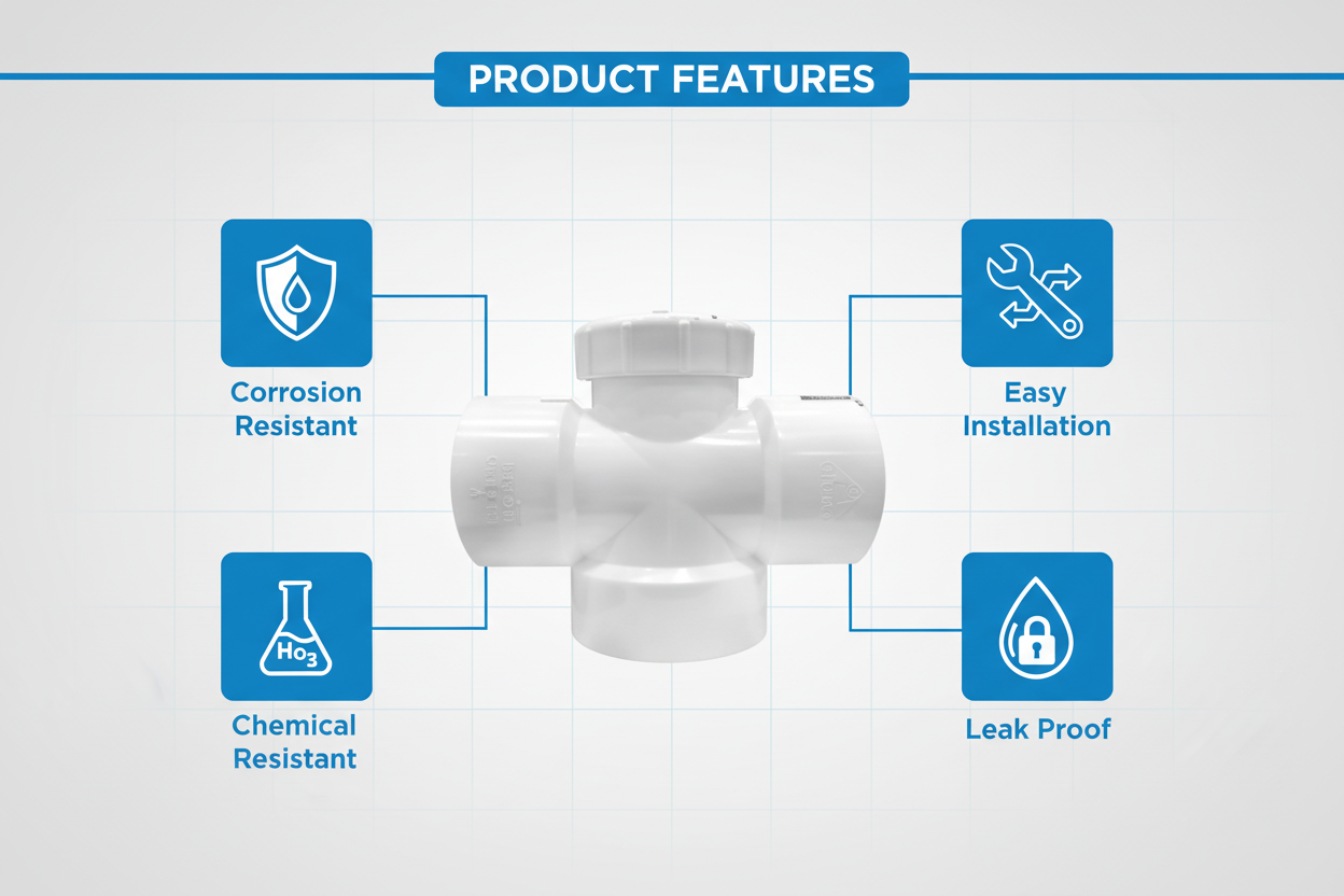 White UPVC P-Tee Features - Corrosion Resistant, Easy Installation, Chemical Resistant, Leak Proof
