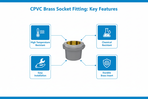 CPVC Brass Socket Features - High Temperature Resistant, Chemical Resistant, Easy Installation, Durable