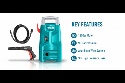 Total TGT113026 Features & Benefits - Auto Stop System, Aluminum Motor, 3m Hose