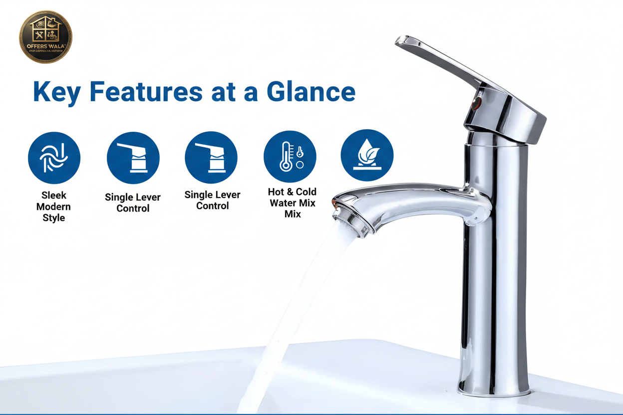 Basin Mixer Tap Key Features - Single Lever Eco Friendly