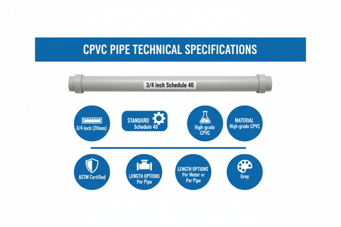 3/4 inch CPVC Schedule 40 Technical Specifications