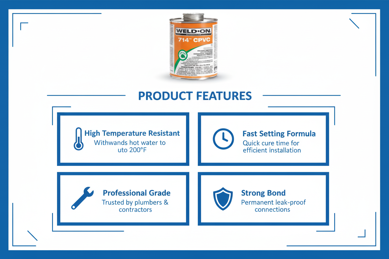 Product features - High Temperature Resistant, Fast Setting, Professional Grade, Strong Bond