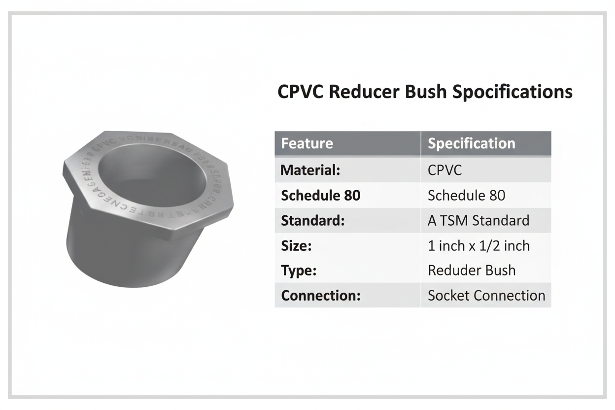CPVC Reducer Bush Technical Specifications - Schedule 80, ASTM Standard