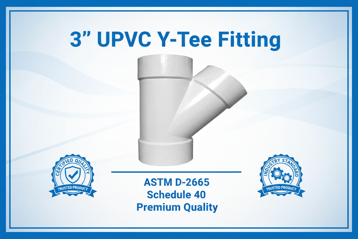 UPVC Y-Tee Fitting - ASTM D-2665 Schedule 40 Premium Quality