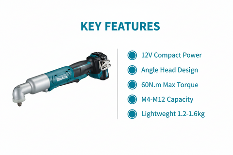 Makita TL065D Features & Benefits - Compact Power, Angle Head, Lightweight