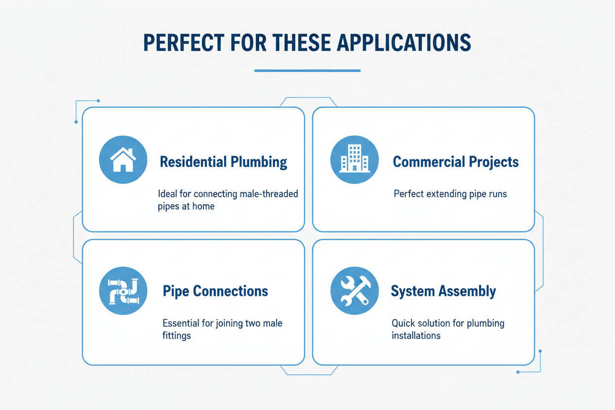 Applications for G.I Fitting Socket - residential plumbing, commercial projects, pipe connections, system assembly