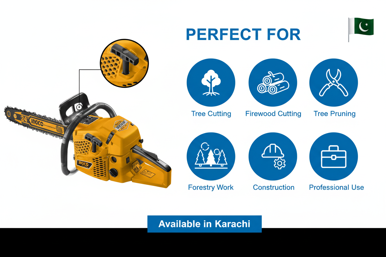 Ingco GCS5602411 Applications - Tree Cutting, Firewood, Forestry Work