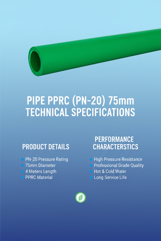 Pipe PPRC PN-20 75mm Technical Specifications