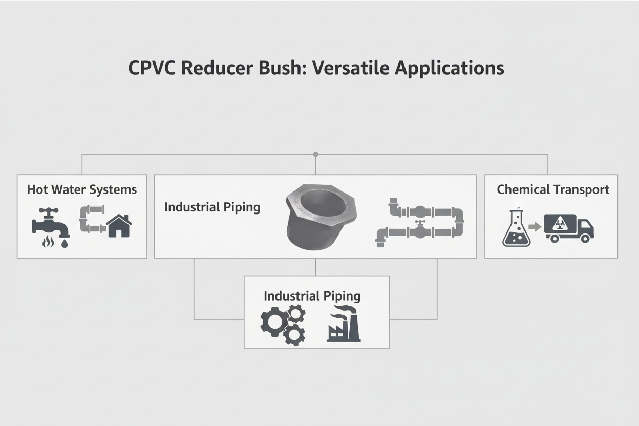 CPVC Reducer Bush Applications - Hot Water Systems, Industrial Piping, Chemical Transport