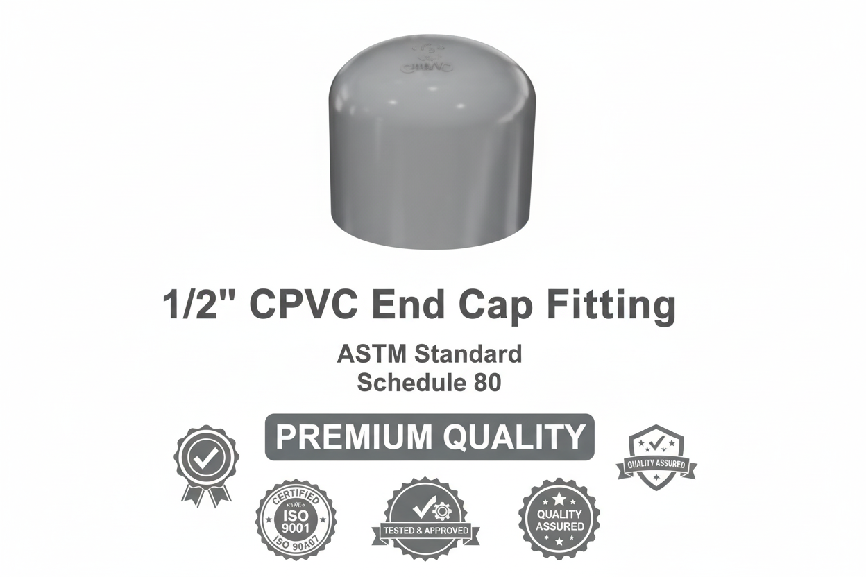 CPVC End Cap Fitting - ASTM SCH-80 Schedule 80 Premium Quality