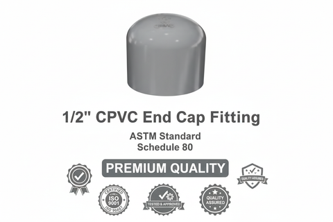CPVC End Cap Fitting - ASTM SCH-80 Schedule 80 Premium Quality