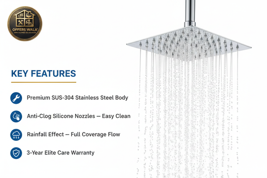 Sanitario Rain Shower Key Features — Offers Wala