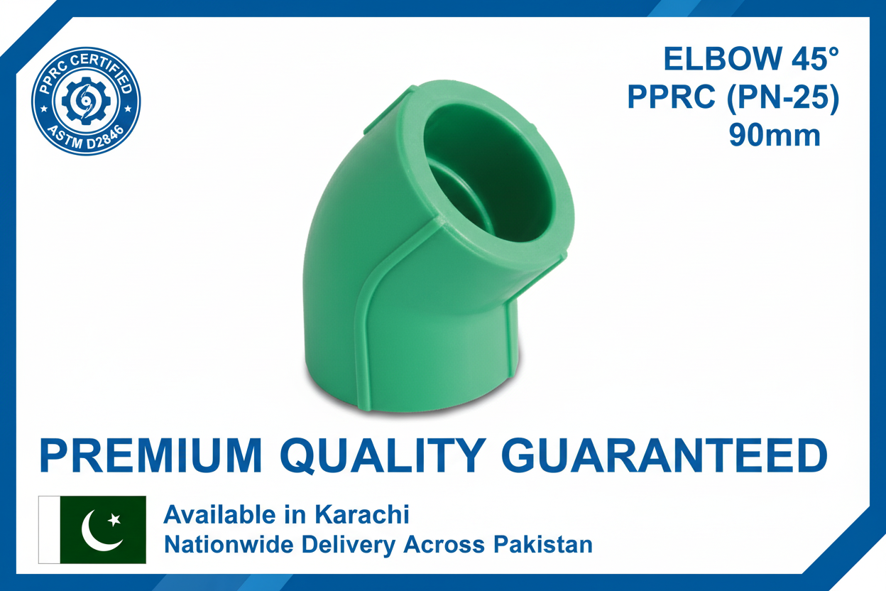 Elbow 45° PPRC PN-25 90mm Quality Certification