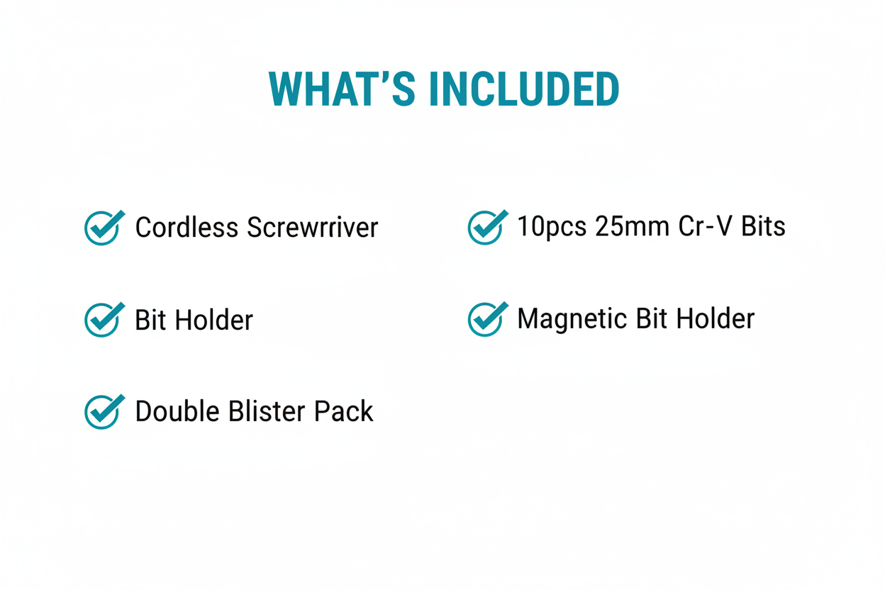 Total TSDLI0402 Package Contents - Screwdriver, 10pcs Bits, Magnetic Holder