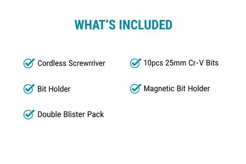 Total TSDLI0402 Package Contents - Screwdriver, 10pcs Bits, Magnetic Holder