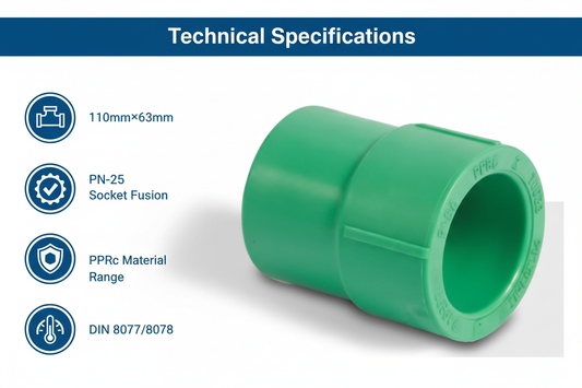 Technical specifications for reducing socket PPRc 110mm×63mm PN-25