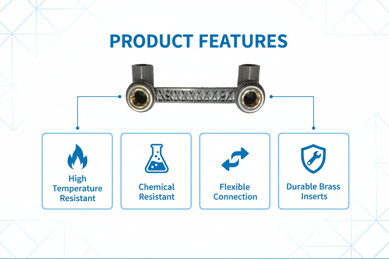 CPVC Mixture Brass Elbow Features - High Temperature Resistant, Chemical Resistant, Flexible Connection, Durable