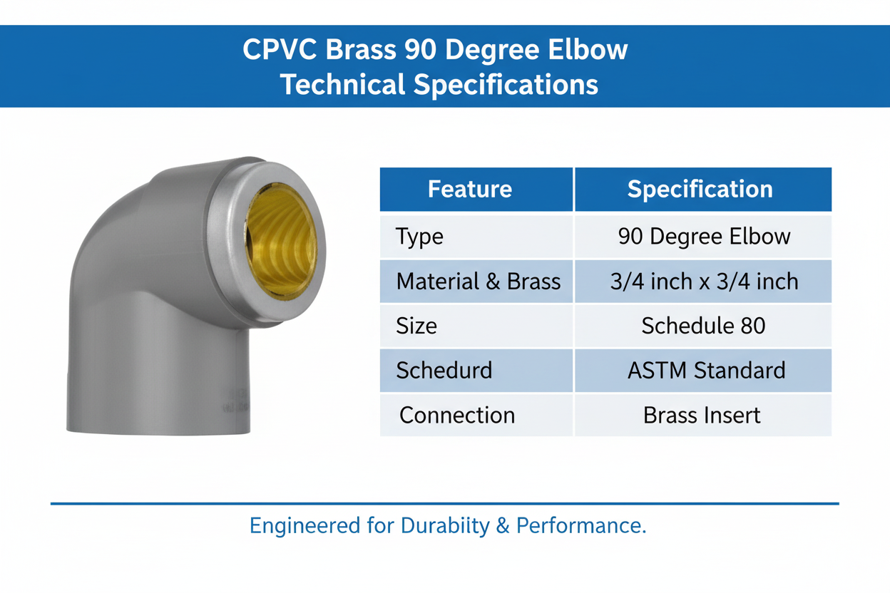CPVC Brass Elbow Technical Specifications - Schedule 80, ASTM Standard