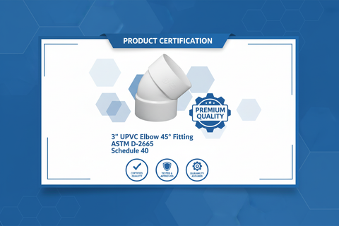 UPVC Elbow 45° Fitting - ASTM D-2665 Schedule 40 Premium Quality