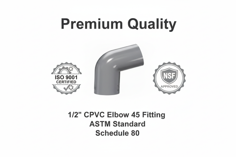 CPVC Elbow 45 Fitting - ASTM SCH-80 Schedule 80 Premium Quality