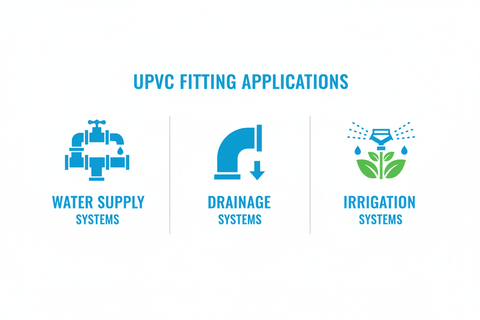 UPVC Reducer Elbow 90° Applications - Water Supply, Drainage, Irrigation Systems