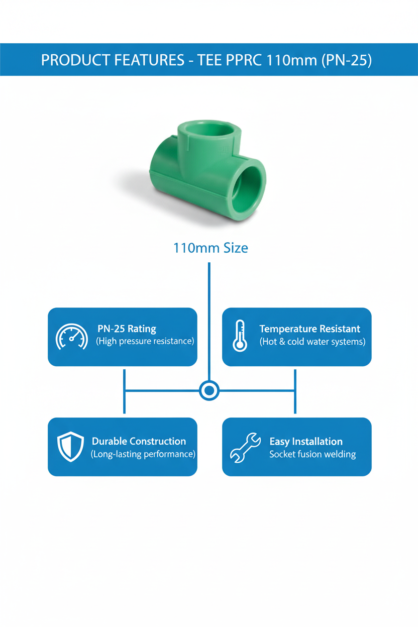 Tee PPRC PN-25 110mm Product Features