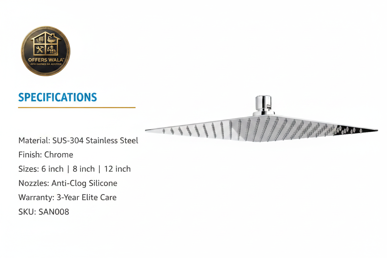 Sanitario Rain Shower Specifications — Offers Wala
