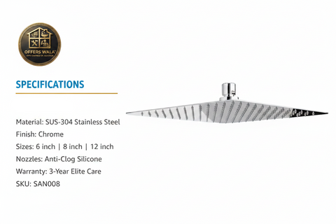 Sanitario Rain Shower Specifications — Offers Wala