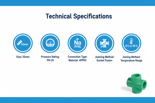 Cross Tee PPRC PN-25 32mm Technical Specifications
