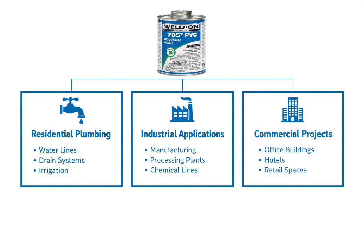 Application use cases - Residential Plumbing, Industrial Applications, Commercial Projects