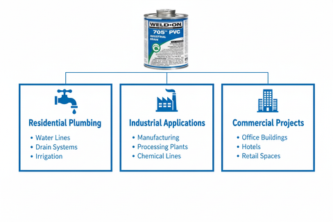 Application use cases - Residential Plumbing, Industrial Applications, Commercial Projects