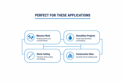 Perfect applications - masonry work, demolition projects, stone cutting, construction sites
