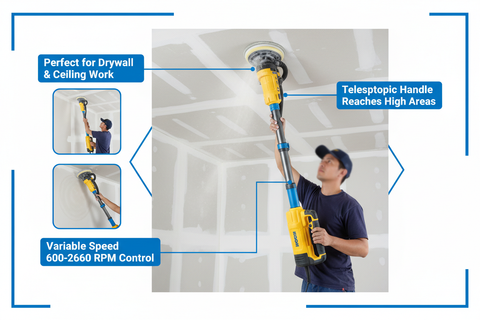 Ingco Drywall Sander Applications - Ceiling & Wall Finishing