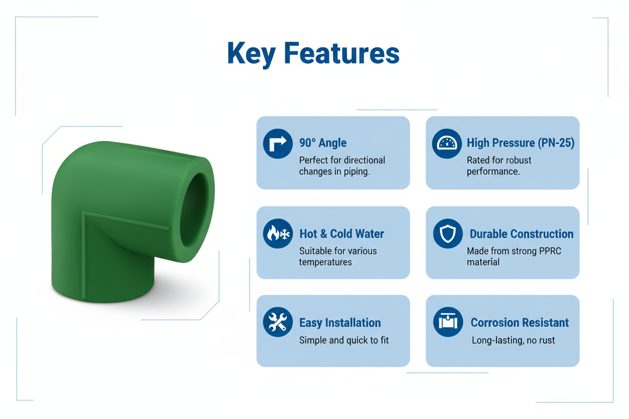Elbow 90° PPRC PN-25 75mm Product Features