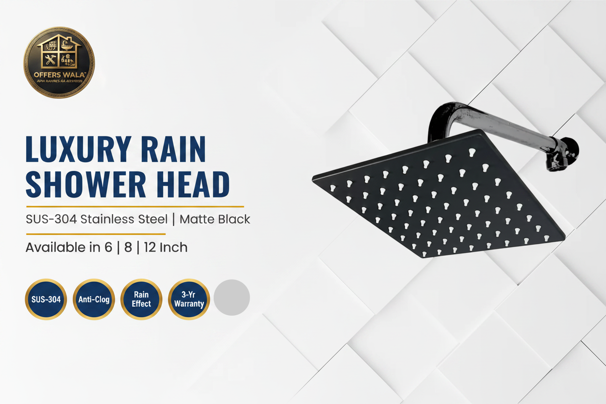Luxury Rain Shower Head Hero Banner — Offers Wala