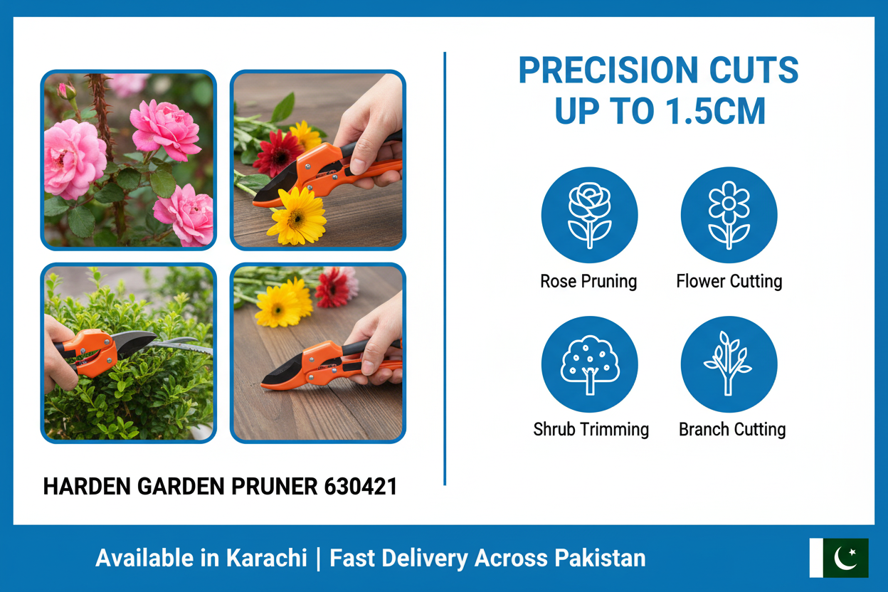 Harden Garden Pruner Use Cases - Rose Pruning Flower Cutting Shrub Trimming