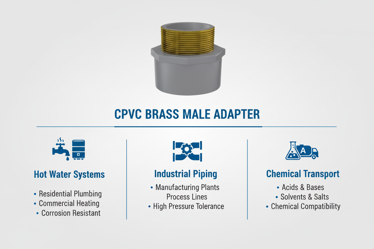 CPVC Brass Male Adapter Applications - Hot Water Systems, Industrial Piping, Chemical Transport