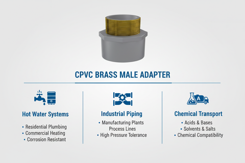 CPVC Brass Male Adapter Applications - Hot Water Systems, Industrial Piping, Chemical Transport