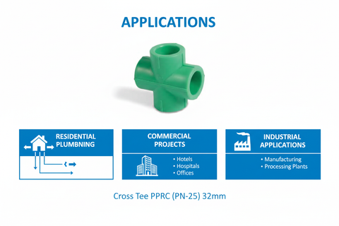 Cross Tee PPRC PN-25 32mm Applications
