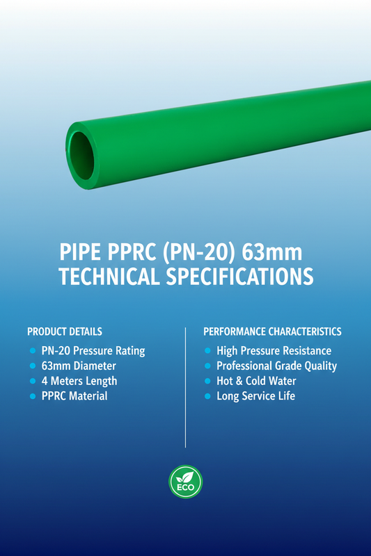Pipe PPRC PN-20 63mm Technical Specifications