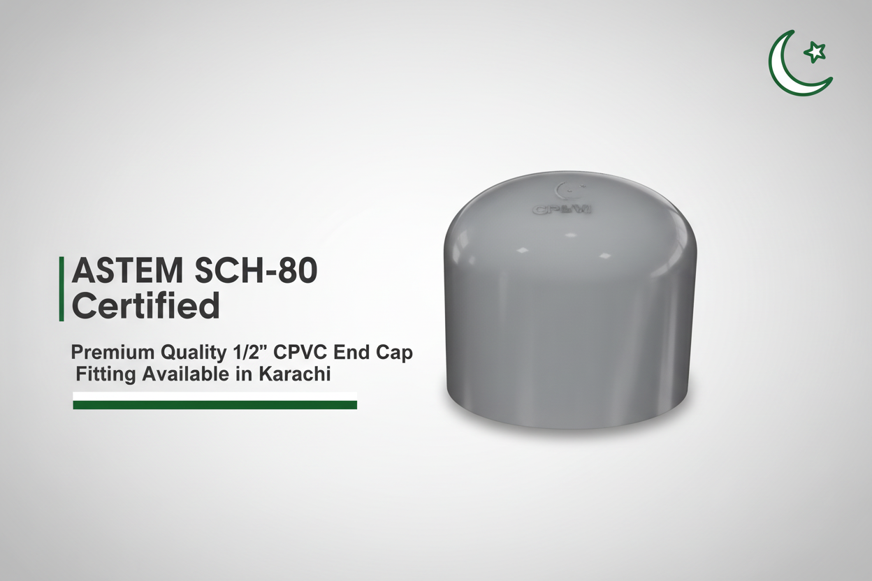 ASTM SCH-80 Certified - Premium Quality 1/2" CPVC End Cap Available in Karachi