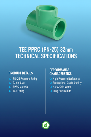 Tee PPRC PN-25 32mm Technical Specifications