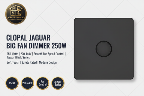 Clopal Jaguar Black Big Fan Dimmer 250W – Hero Banner A+ Image