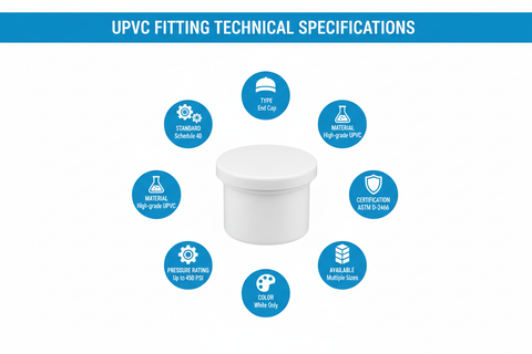 UPVC End Cap Technical Specifications - Schedule 40, ASTM D-2466