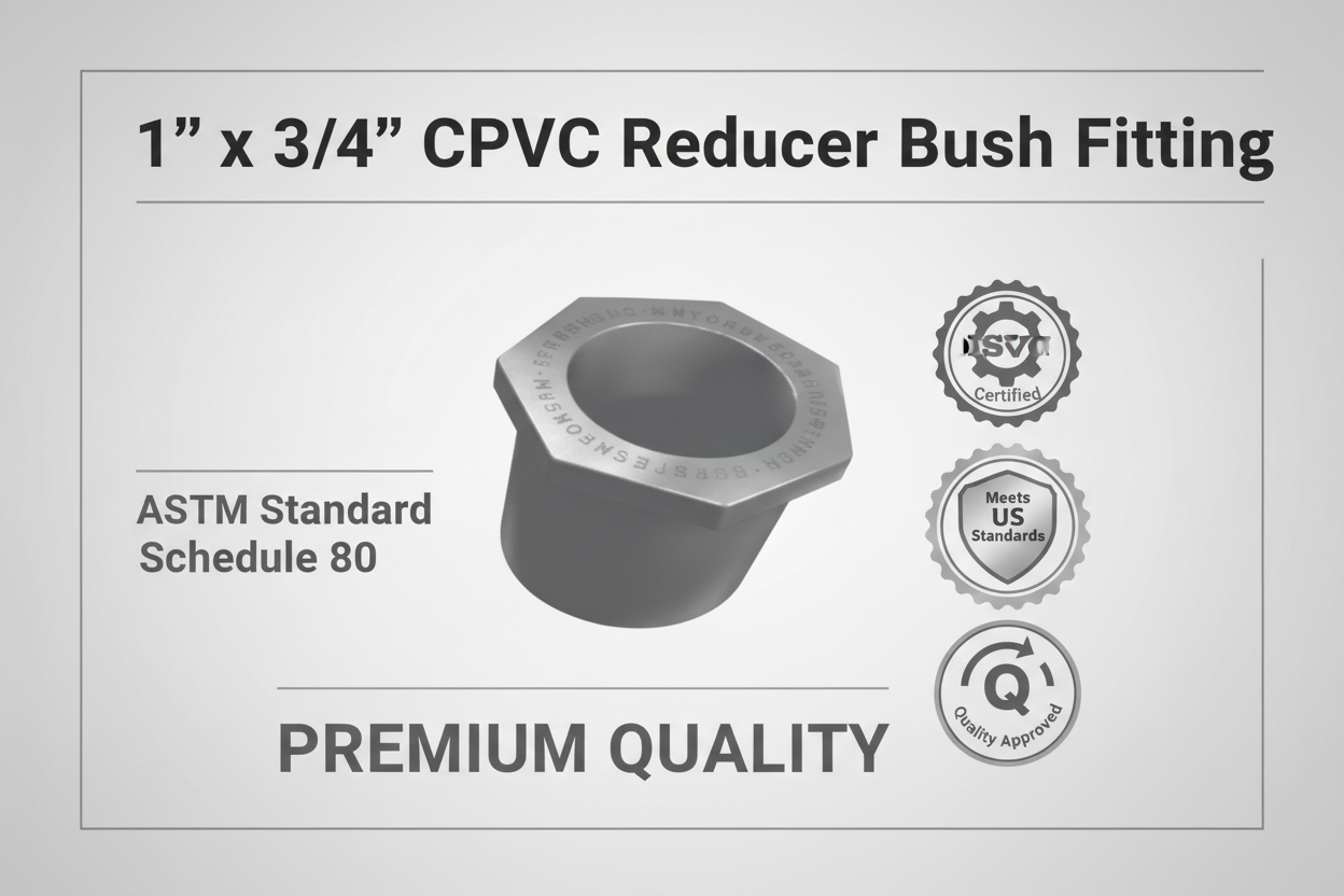 CPVC Reducer Bush Fitting - ASTM SCH-80 Schedule 80 Premium Quality