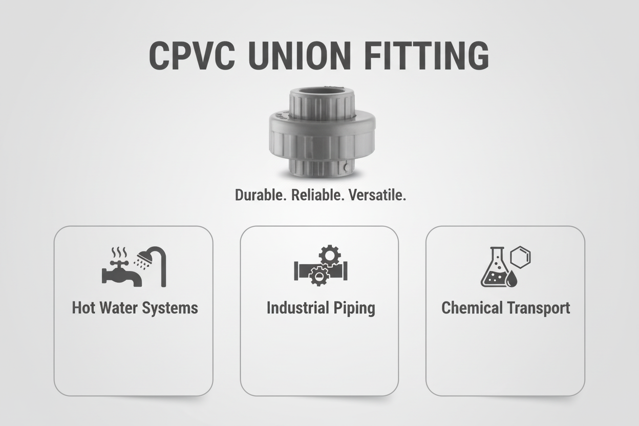 CPVC Union Applications - Hot Water Systems, Industrial Piping, Chemical Transport