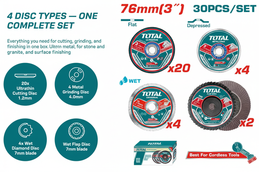 Total TAC97630 4 Disc Types - Cutting Grinding Diamond Flap