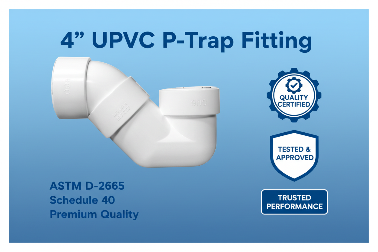 UPVC P-Trap Fitting - ASTM D-2665 Schedule 40 Premium Quality