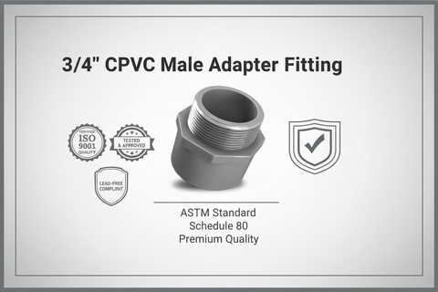CPVC Male Adapter Fitting - ASTM SCH-80 Schedule 80 Premium Quality