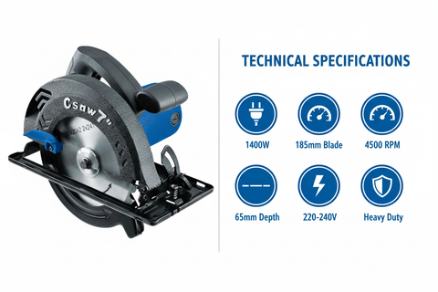 Gaocheng GC-1850C Technical Specifications - 1400W Power, 185mm Blade, Heavy Duty